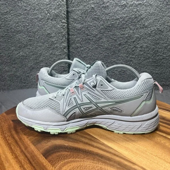 ASICS Gel Venture 8 Women's Running Shoes Gray Pink Mint Lace Up Size 10 - Picture 9 of 12